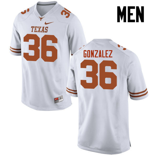 Men #36 Eric Gonzalez Texas Longhorns College Football Jerseys-White